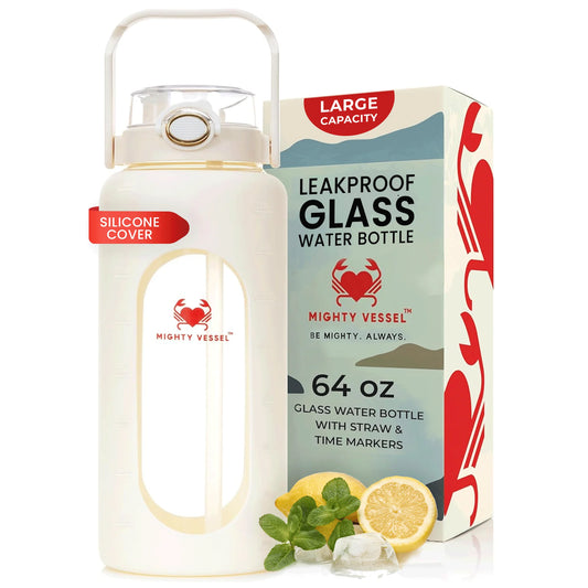 FINAL SALE - ™ SHATTER-RESISTANT GLASS WATER BOTTLE | 64 OZ