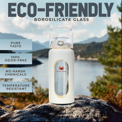 FINAL SALE - ™ SHATTER-RESISTANT GLASS WATER BOTTLE | 64 OZ