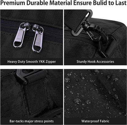 Duffel Bags for Traveling 80L Carry on Foldable Weekender Overnight Bag for Men Women Waterproof Weekend Travel Duffle Bags with Shoe Compartment,Black